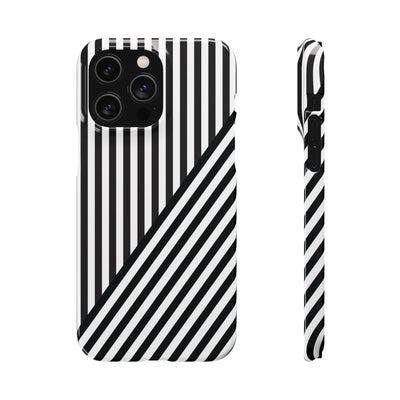 Aesthetic Black White Stripes Cute Phone Case Sleek Snap - For iPhone 17 Pro Max iPhone 16 Pro iPhone 15 Iphone 14 Plus 13 Pro 12 11 10 Gift - Studio40ParkLane