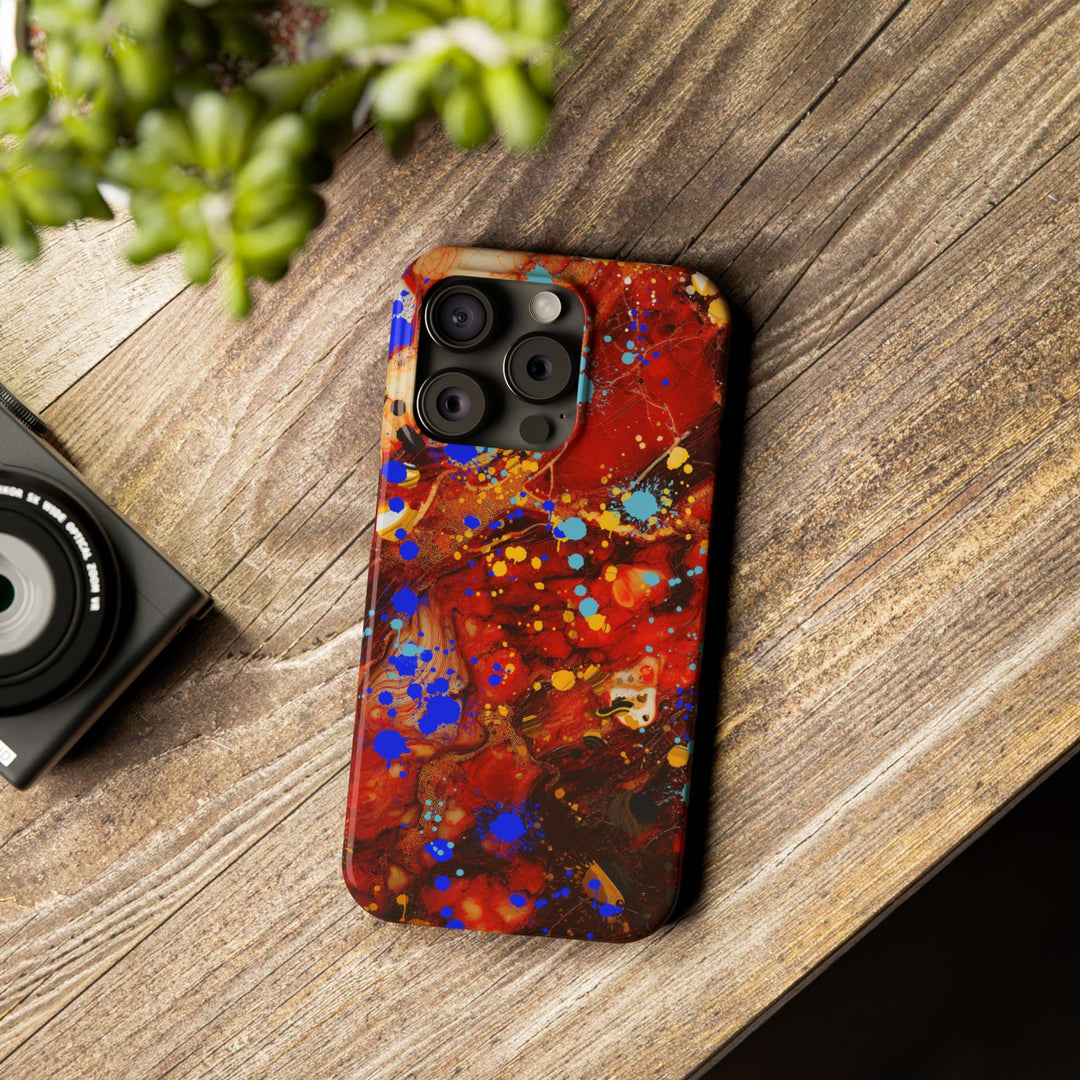 Slim Cute Phone Cases for Iphone - | iPhone 15 Case | iPhone 15 Pro Max Case, Iphone 14 Case, Iphone 14 Pro Max, Iphone 13, Fall Marble Paint Splash - Studio40ParkLane