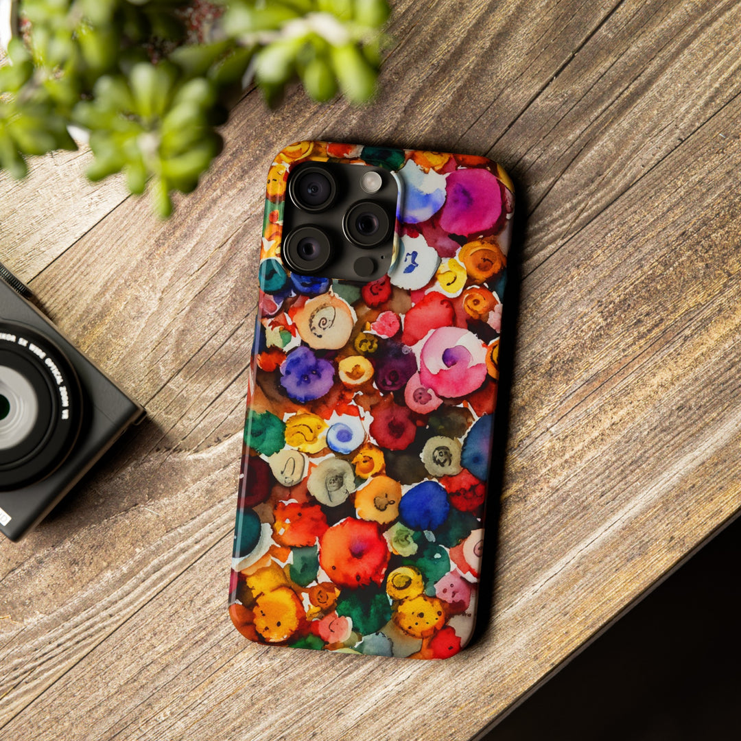 Slim Cute Phone Cases for Iphone | iPhone 15 Case | iPhone 15 Pro Max Case, Iphone 14, Iphone 14 Pro Max, Iphone 13, Colorful Buttons Abstract - Studio40ParkLane