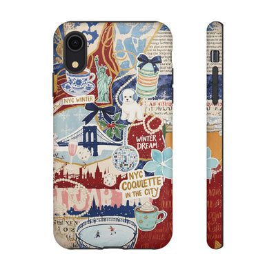New York Winter Coquette Collage Tough Premium Phone Case - For iPhone 17 Pro Max iPhone 16 Pro iPhone 15 Iphone 14 Plus 13 Pro 12 11 10 XR