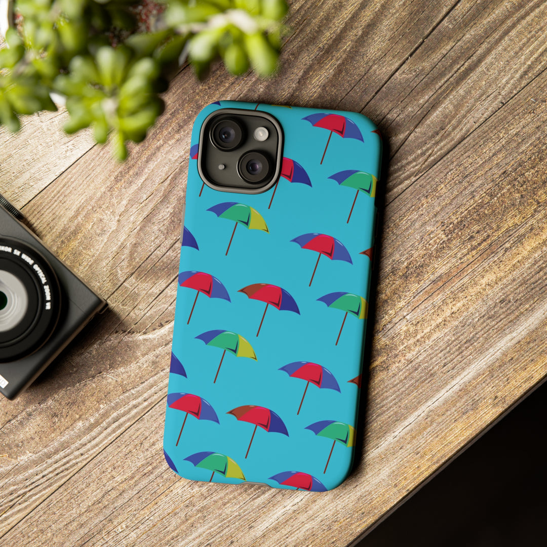 Cute IPhone Case | Colorful Beach Parasols Blue, iPhone 15 Case | iPhone 15 Pro Case, Iphone 14 Case, Iphone 14 Pro Max Case, Protective Iphone Case - Studio40ParkLane