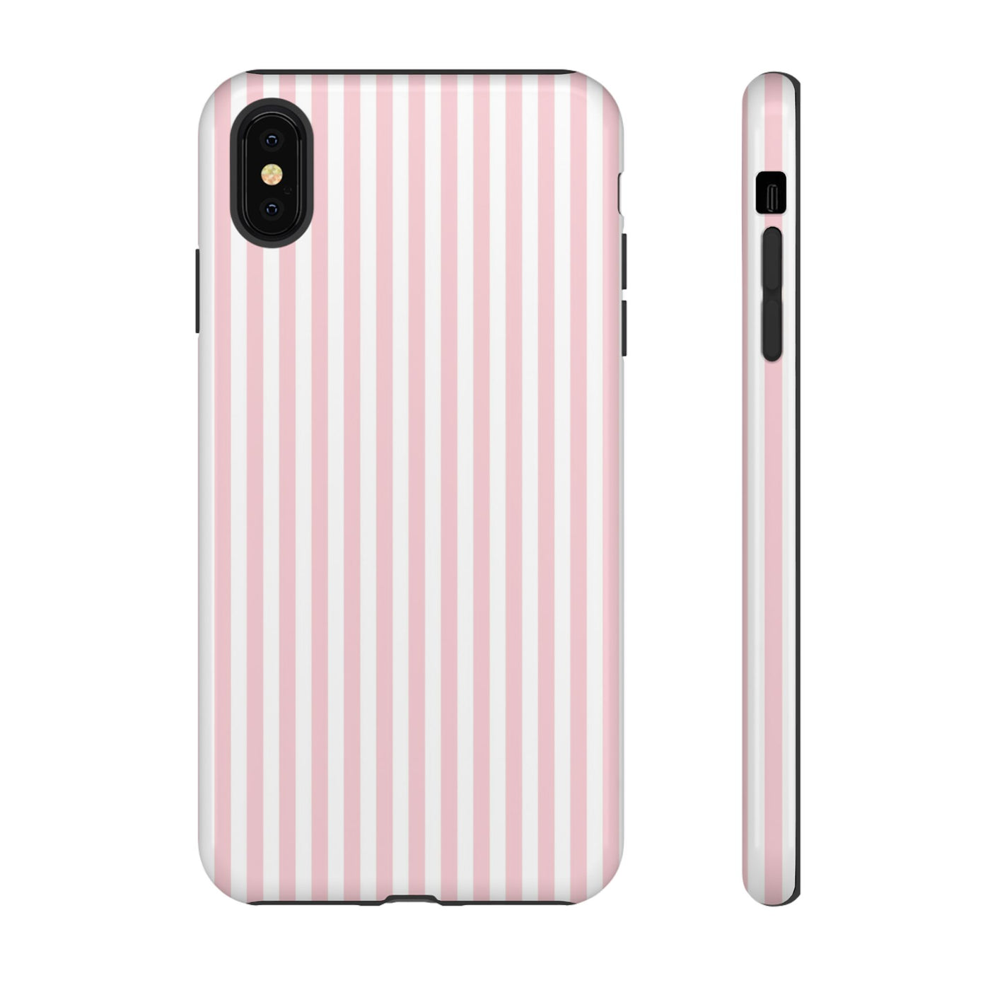Tough Premium Sweet Pink Stripes Phone Case Gift for Her - For Apple iPhone 16 Pro Max 16e iPhone 15 Pro iPhone Iphone 14 Plus 13 Pro 12 SE XR - Studio40ParkLane