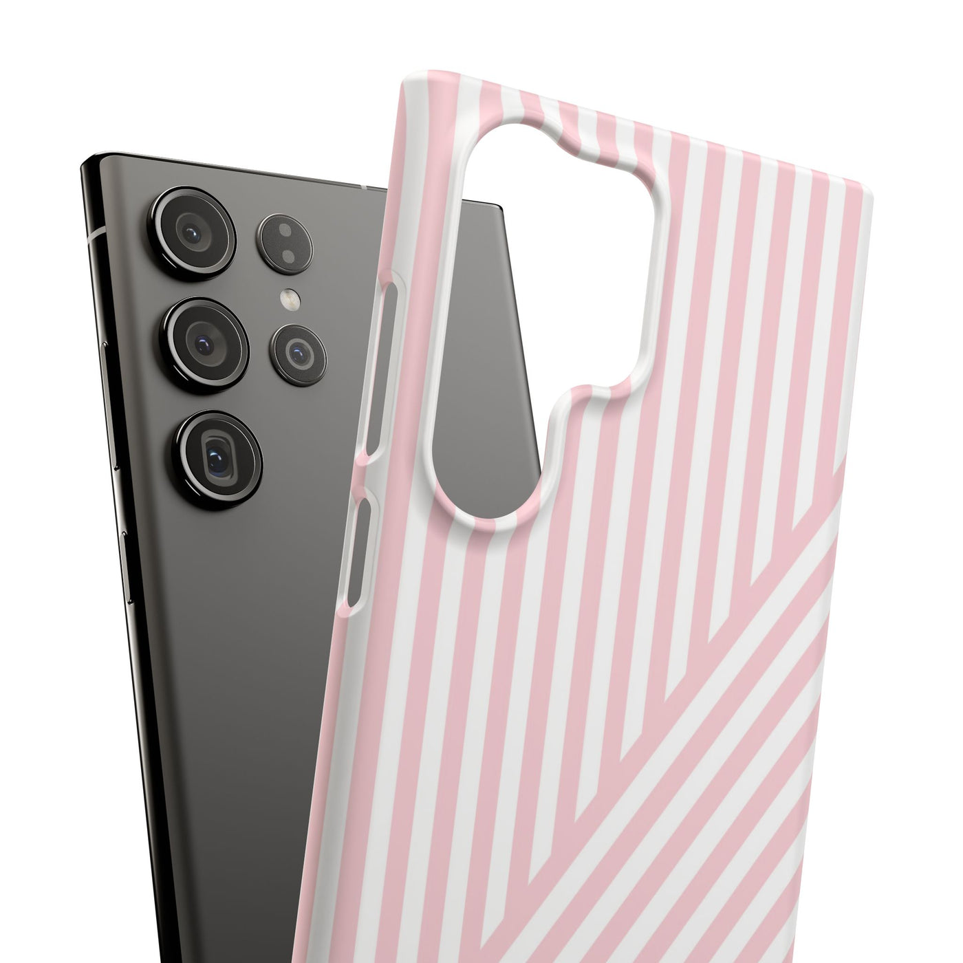Aesthetic Sweet Pink Stripes Cute Phone Case Sleek Snap - For iPhone 17 Pro Max iPhone 16 Pro iPhone 15 Iphone 14 Plus 13 Pro 12 11 10 Gift