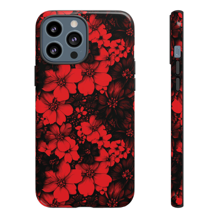 Cute IPhone Case | Red Black Flowers, iPhone 15 Case | iPhone 15 Pro Case, Iphone 14 Case, Iphone 14 Pro Max Case, Protective Iphone Case - Studio40ParkLane