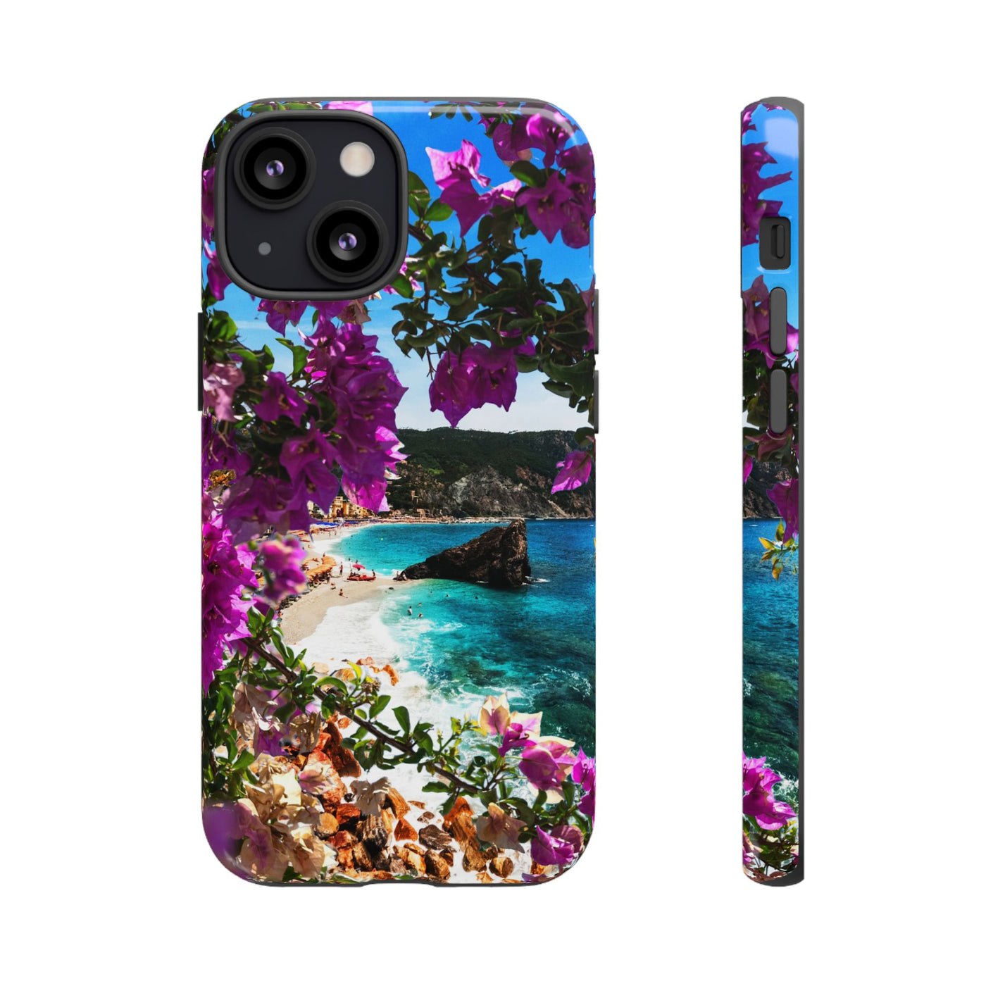 Impact Resistant, Bougainvillea Seaview, Cute Phone Cases for Samsung S24, S23, S22, S21, IPhone 15 pro Iphone 14 pro Iphone 13 IPhone 12 Iphone 11