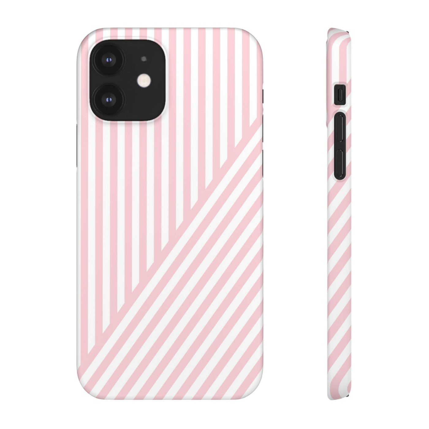 Aesthetic Sweet Pink Stripes Cute Phone Case Sleek Snap - For iPhone 17 Pro Max iPhone 16 Pro iPhone 15 Iphone 14 Plus 13 Pro 12 11 10 Gift