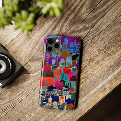 City Skyline Mosaic Slim Cute Phone Cases for Iphone | iPhone 15 Case | iPhone 15 Pro Max Case, Iphone 14, Iphone 14 Pro Max, Iphone 13, 12