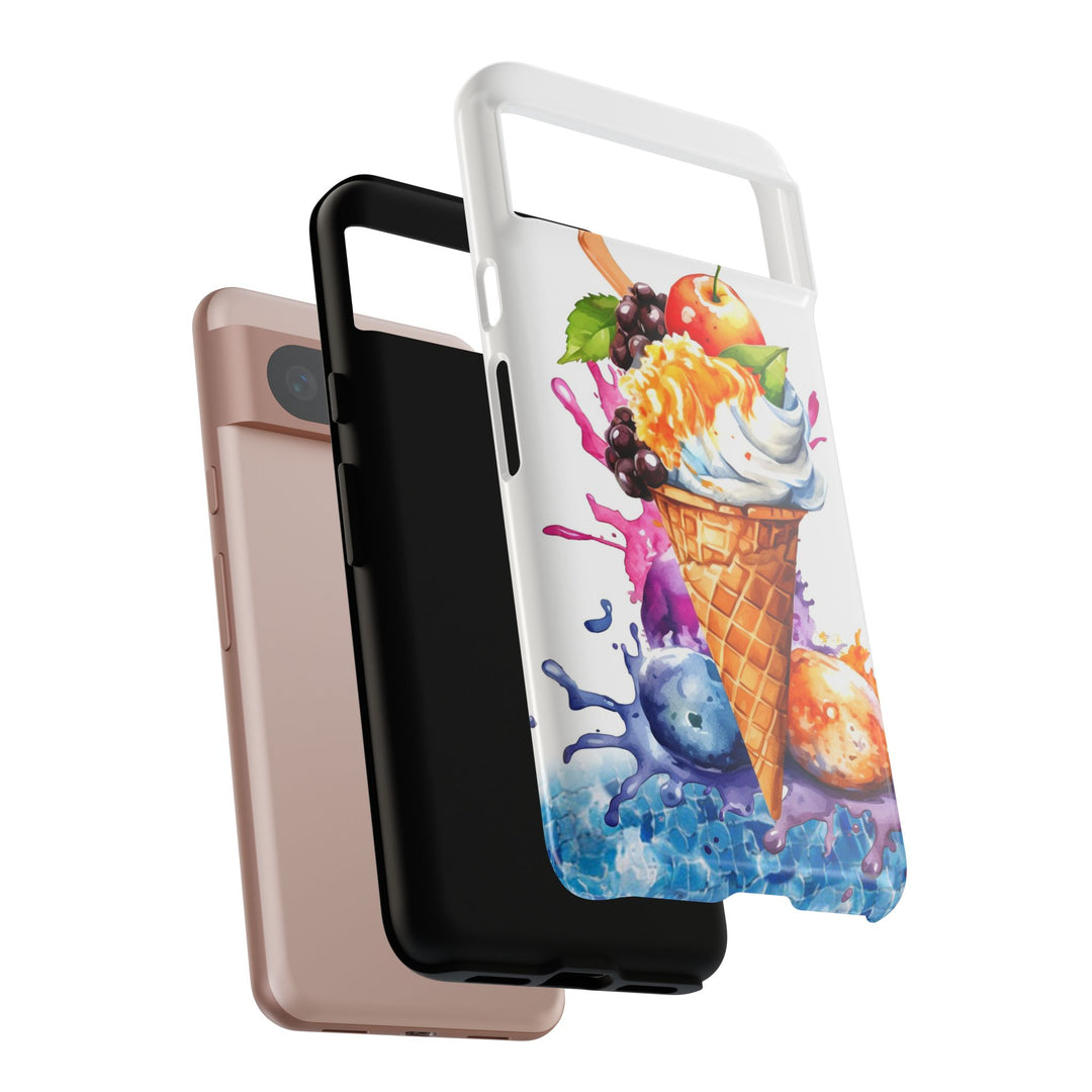 Impact Resistant, Summer Ice Cream Cone, Cute Phone Cases for Samsung S24, S23, S22, S21, IPhone 15 pro Iphone 14 pro Iphone 13 IPhone 12 Iphone 11 - Studio40ParkLane