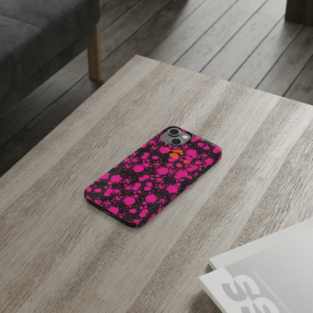Slim Cute Phone Cases for Iphone - | iPhone 15 Case | iPhone 15 Pro Max Case, Iphone 14 Case, Iphone 14 Pro Max, Iphone 13, Pink Orange Paint Splash - Studio40ParkLane