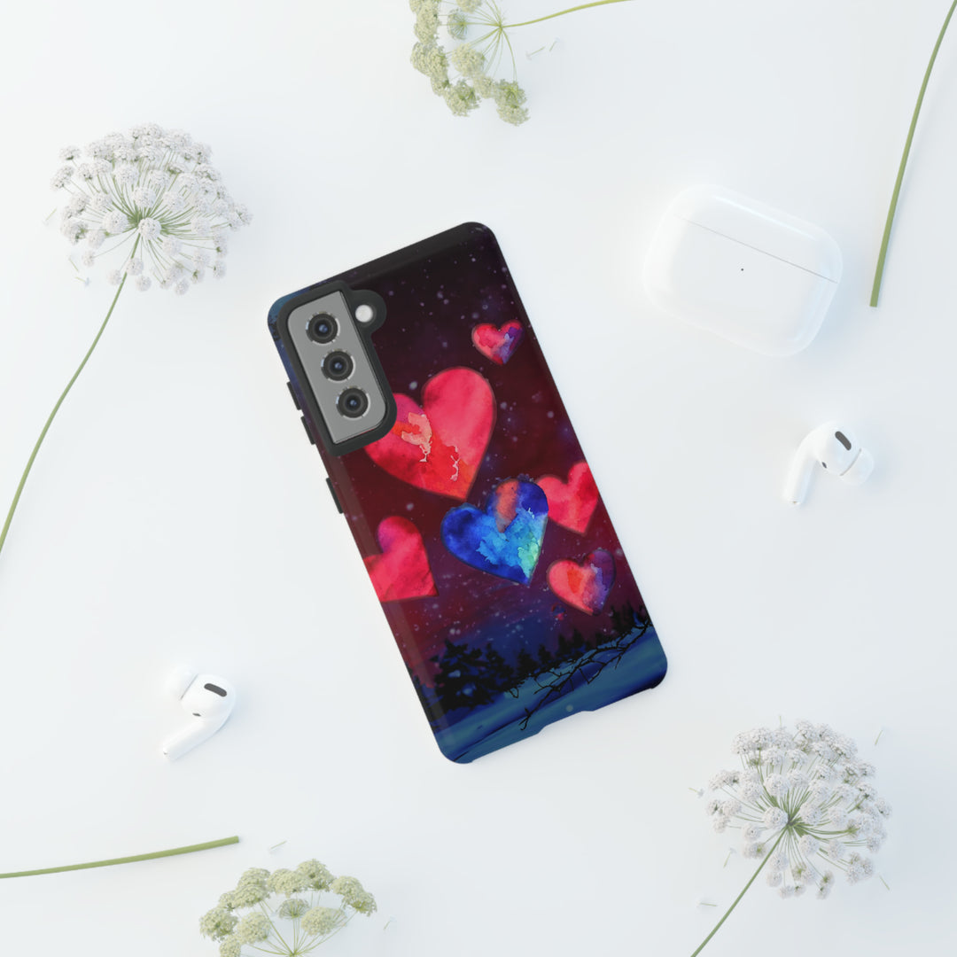 Cute Samsung Phone Case | Aesthetic Samsung Phone Case | Galaxy S23, S22, S21, S20 | Luxury case, Rising Hearts Night Phone Case - Studio40ParkLane