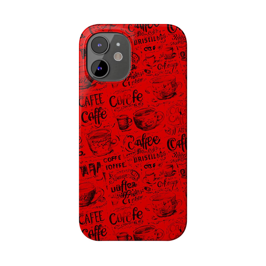 Slim Cute Phone Cases for Iphone - | iPhone 15 Case | iPhone 15 Pro Max Case, Iphone 14 Case, Iphone 14 Pro Max, Iphone 13, Red Black Coffee - Studio40ParkLane