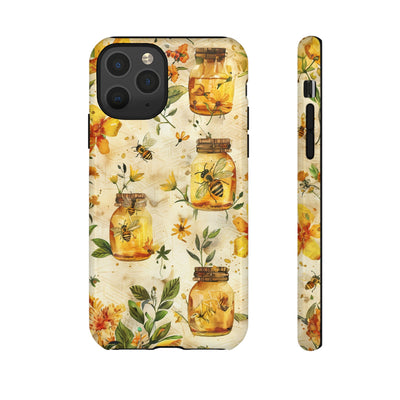 Impact Resistant, Honey Bees, Cute Phone Cases for Samsung S24, S23, S22, S21, IPhone 15 pro Iphone 14 pro Iphone 13 IPhone 12 Iphone 11