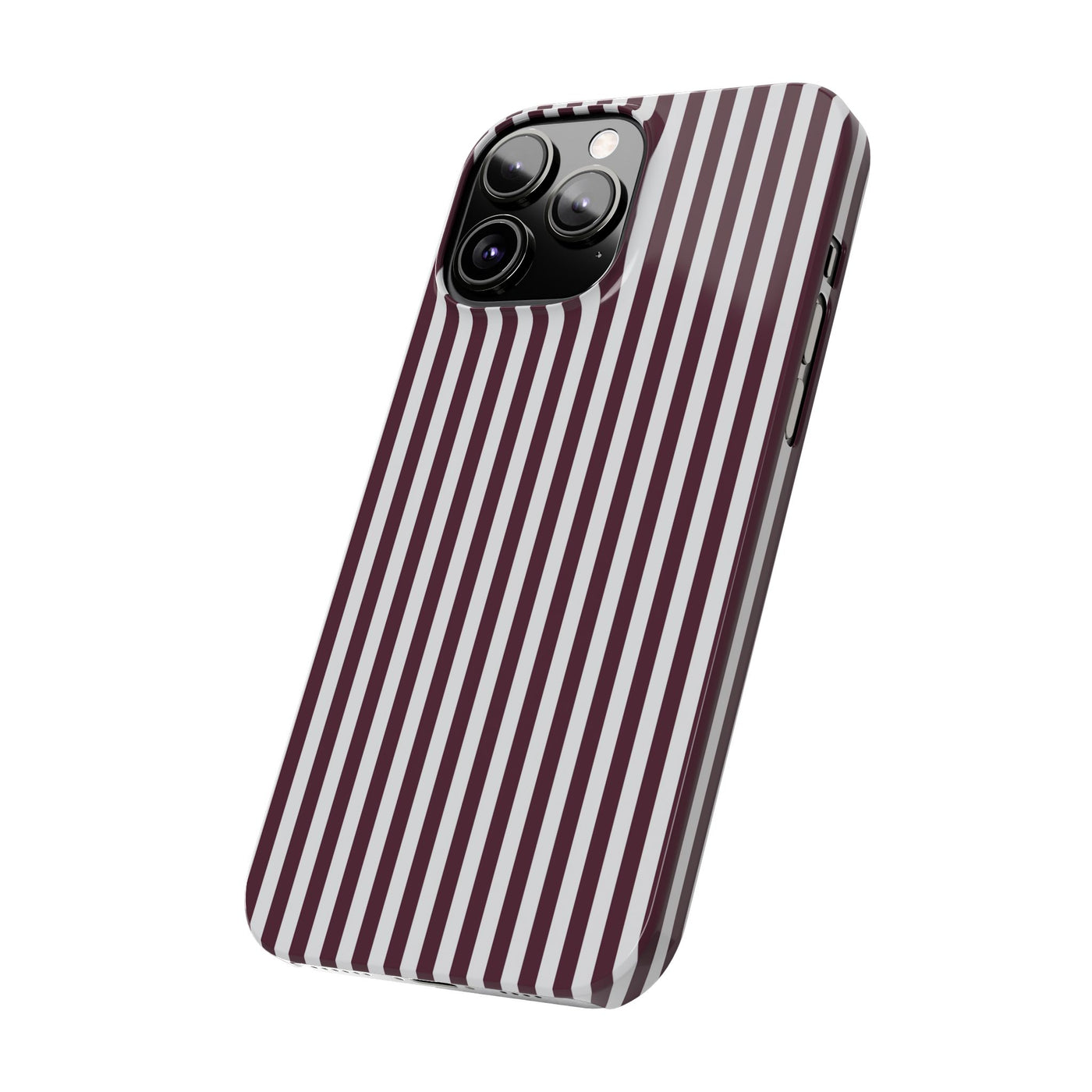 Slim Burgundy Wine Striped Cute Phone Case for Iphone 16 - | iPhone 15 Pro Max Case | iPhone 14 Case Iphone 13 12 11 10 9 8 7 Gift for Her - Studio40ParkLane