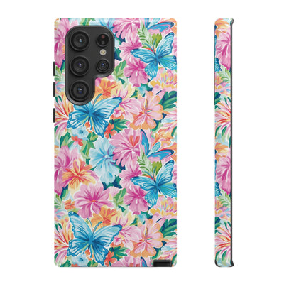 Premium Tough Butterflies Flowers Cute Phone Cases for Samsung S24, S23, S22, S21, S20, Plus and Ultra, Iphone 16 Pro Max,15, 14, 13, 12, 11, 10
