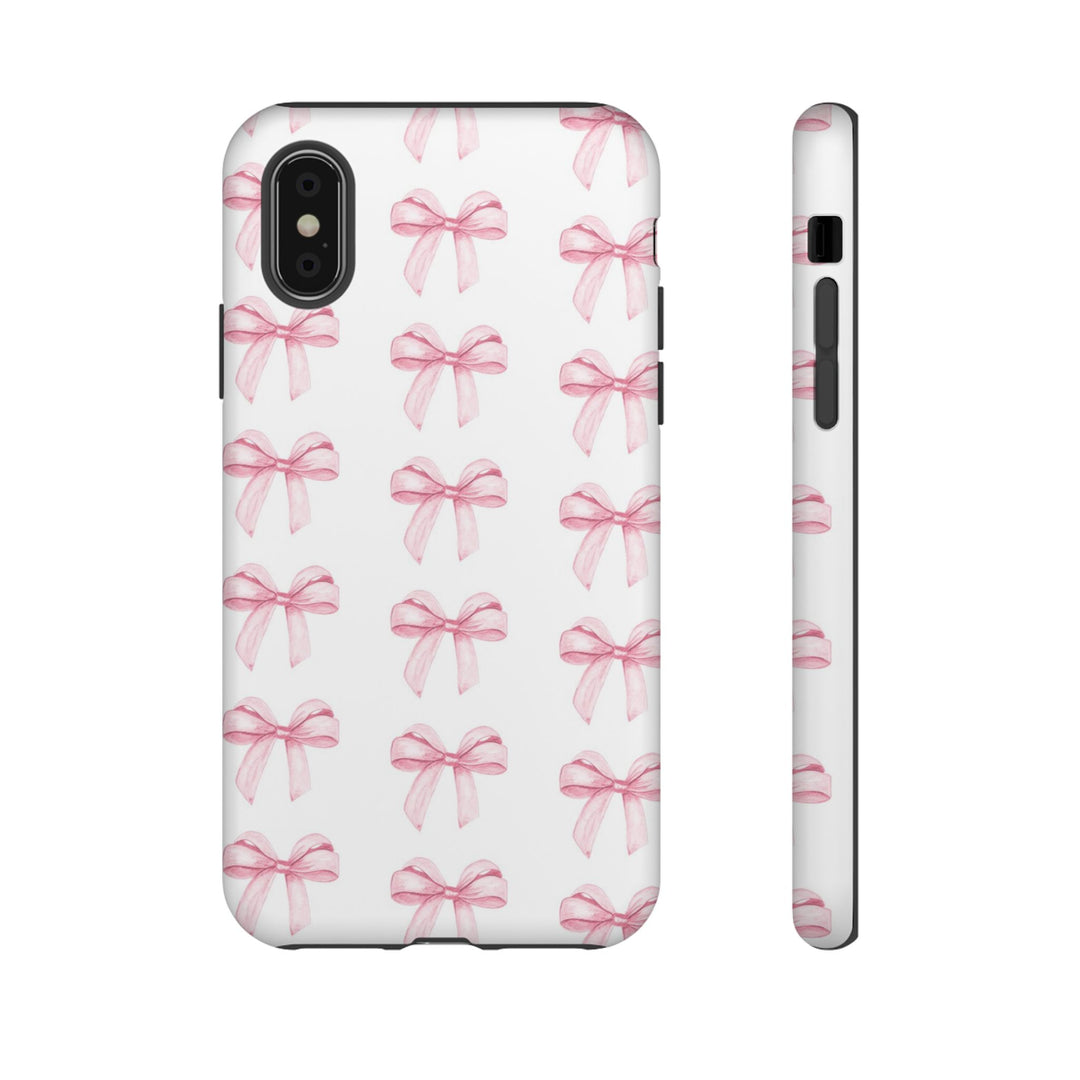 Pink Bows Cute Phone Case, for IPhone 16 Pro Max | Iphone 15, Iphone 14, IPhone 13 Case, 11 8 7, Samsung Galaxy S24, S23, S22, S21, 2 Layer Protection - Studio40ParkLane