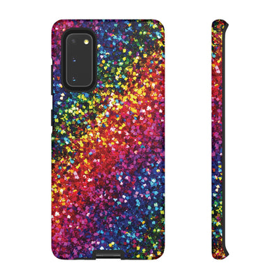 Faux Chic Play on Glitter Effect Cute Phone Case, for IPhone 16 pro Max | Iphone 15, Iphone 14, IPhone 13 Case, 11 8 7, Samsung Galaxy S24, S23, S22, S21, 2 Layer Protection