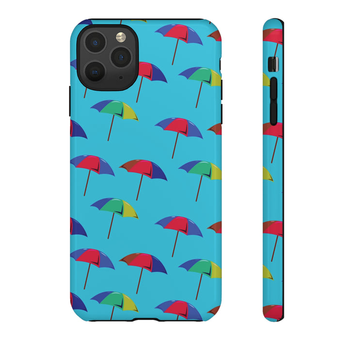 Cute IPhone Case | Colorful Beach Parasols Blue, iPhone 15 Case | iPhone 15 Pro Case, Iphone 14 Case, Iphone 14 Pro Max Case, Protective Iphone Case - Studio40ParkLane