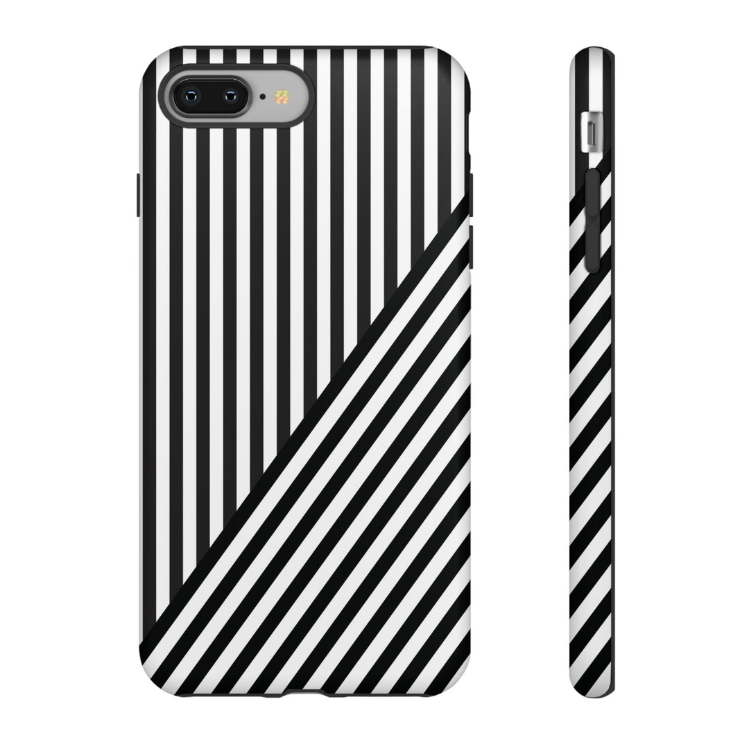 Aesthetic Tough Black White Stripes Phone Case - For iPhone 17 Pro Max iPhone 16 Pro iPhone 15 Iphone 14 Plus 13 Pro 12 11 10 XR - Studio40ParkLane