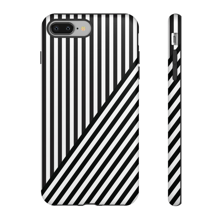 Aesthetic Tough Black White Stripes Phone Case - For iPhone 17 Pro Max iPhone 16 Pro iPhone 15 Iphone 14 Plus 13 Pro 12 11 10 XR - Studio40ParkLane