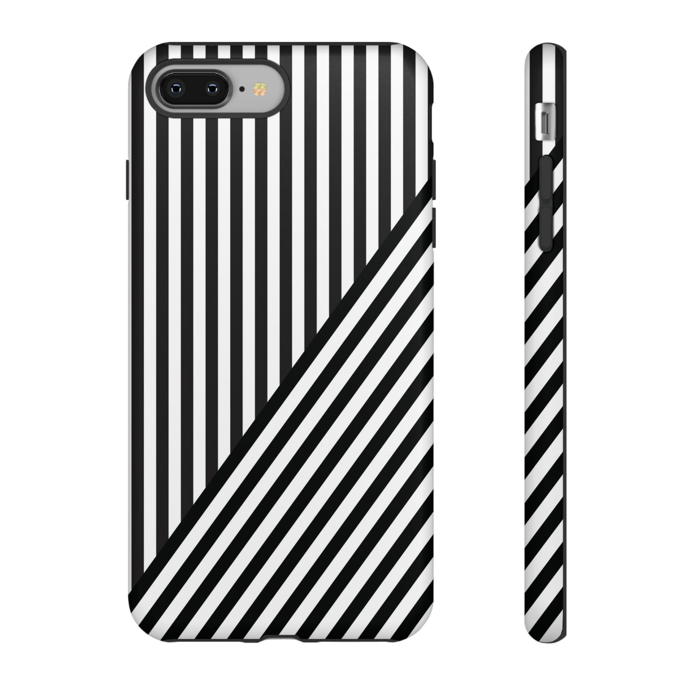 Aesthetic Tough Black White Stripes Phone Case - For iPhone 17 Pro Max iPhone 16 Pro iPhone 15 Iphone 14 Plus 13 Pro 12 11 10 XR - Studio40ParkLane