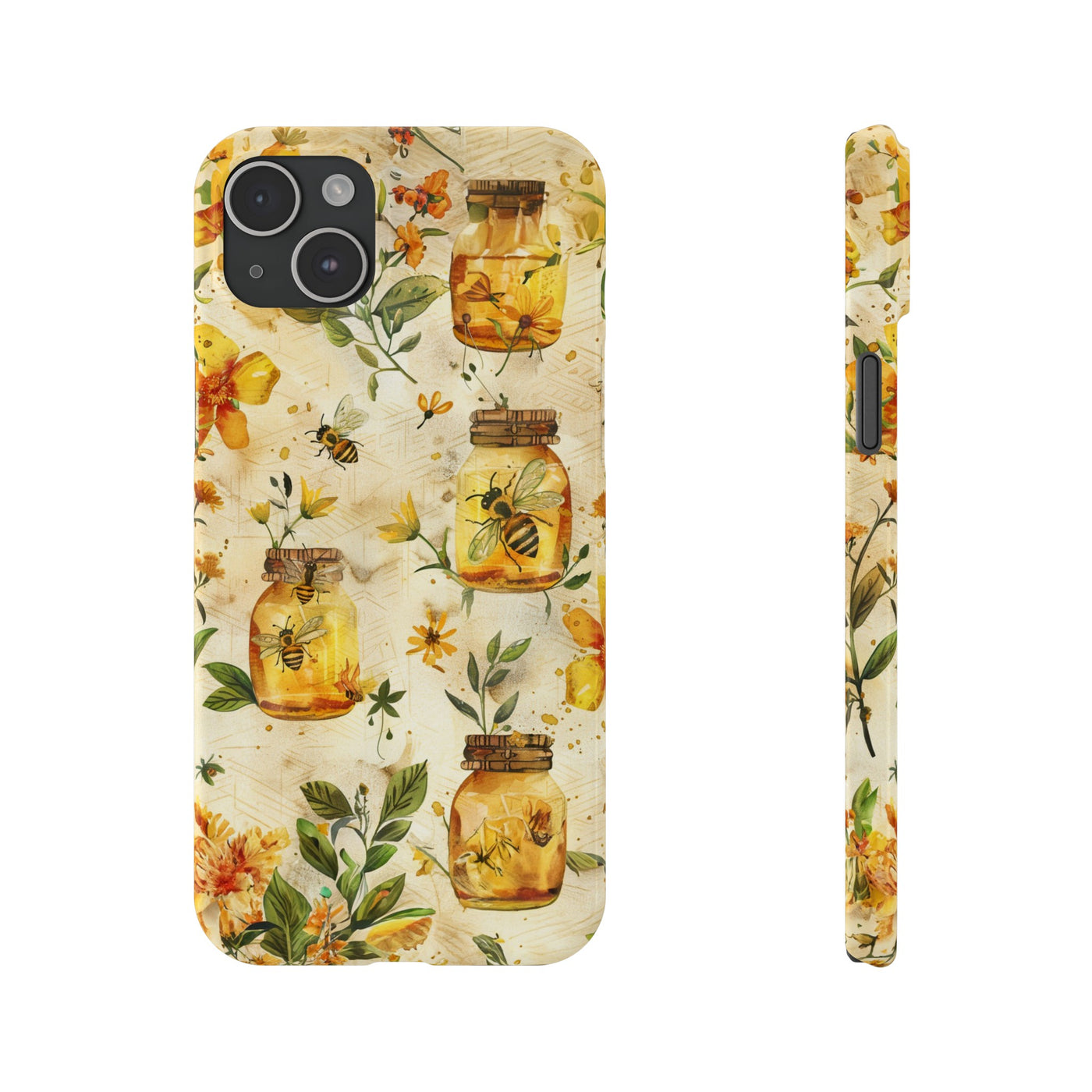 Slim Cute Phone Cases for Iphone  | iPhone 15 Case | iPhone 15 Pro Max Case, Iphone 14, Iphone 14 Pro Max, Iphone 13, Honey Bees Yellow