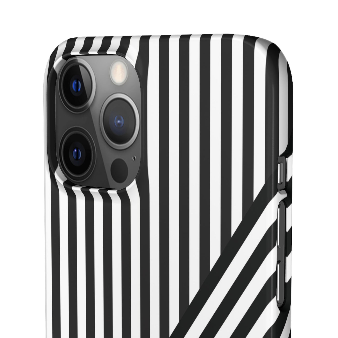 Aesthetic Black White Stripes Cute Phone Case Sleek Snap - For iPhone 17 Pro Max iPhone 16 Pro iPhone 15 Iphone 14 Plus 13 Pro 12 11 10 Gift - Studio40ParkLane