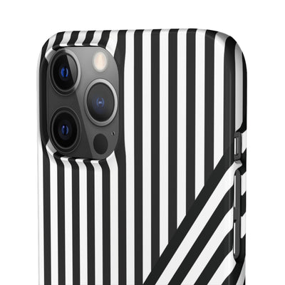 Aesthetic Black White Stripes Cute Phone Case Sleek Snap - For iPhone 17 Pro Max iPhone 16 Pro iPhone 15 Iphone 14 Plus 13 Pro 12 11 10 Gift - Studio40ParkLane
