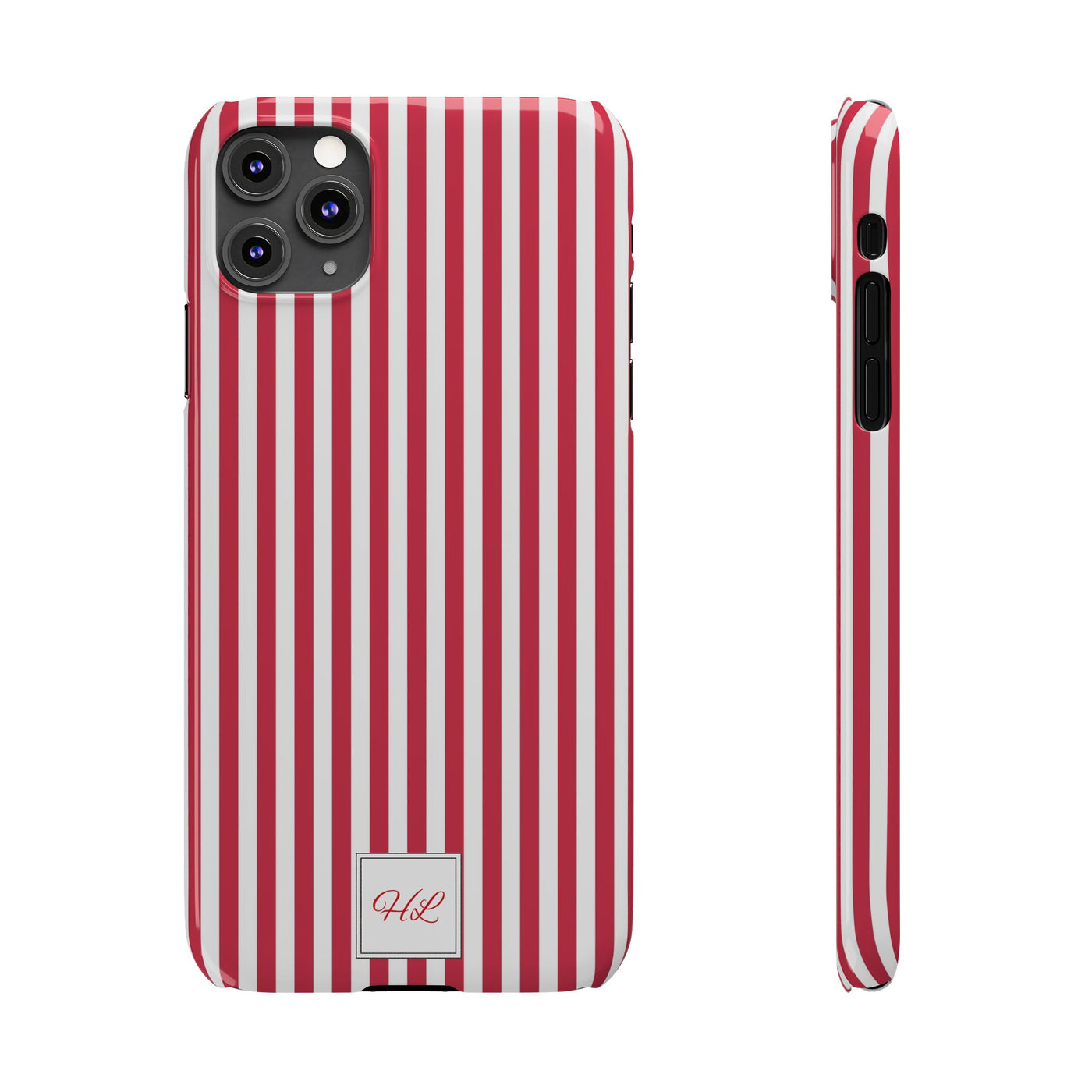 Slim Custom Personalized Winterberry Red Striped Phone Case for Iphone 17 - | iPhone 16 Pro Max Case | iPhone 15 Case Iphone 14 13 12 11 10 9 8 - Studio40ParkLane