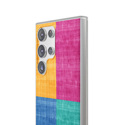 Cute Flexi Phone Cases, Abstract Colored Blocks, Compatible with Samsung Galaxy S23, Samsung S22, Samsung S21, Samsung S20, Galaxy S20 Ultra