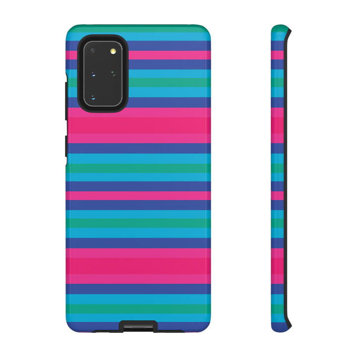 Cute Samsung Phone Case | Aesthetic Samsung Phone Case | Stripes Blue Pink | Galaxy S23, S22, S21, S20 | Luxury Double Layer | Cool - Studio40ParkLane
