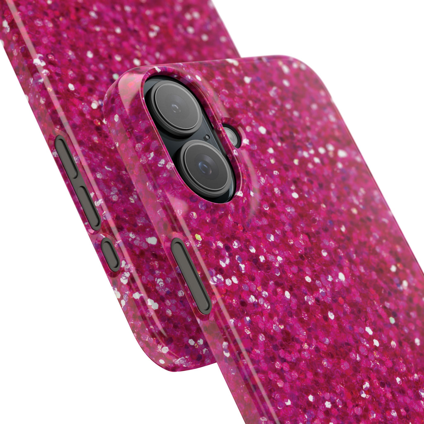 Slim Personalized Muted Pink Faux Play on Glitter Effect Cute Phone Cases for Iphone 16 Pro Max | iPhone 15 Case | iPhone 15 Pro Max Case, Iphone 14, Iphone 14 Pro Max, Iphone 13 12 11 8 7