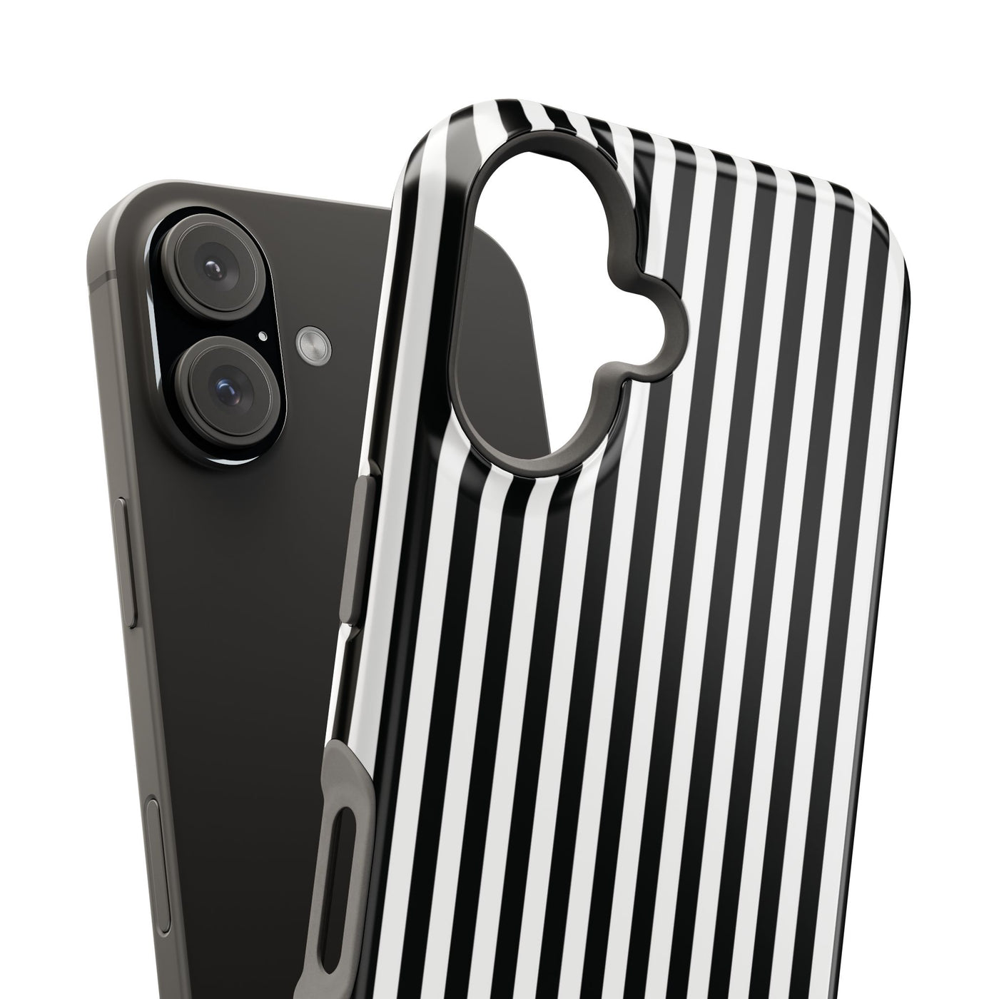 Custom Personalized Black White Striped Magsafe Phone Case for Iphone 17 - | iPhone 16 Pro Max Case | iPhone 15 Case Iphone 14 13 12 11 10 - Studio40ParkLane