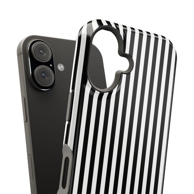 Custom Personalized Black White Striped Magsafe Phone Case for Iphone 17 - | iPhone 16 Pro Max Case | iPhone 15 Case Iphone 14 13 12 11 10 - Studio40ParkLane