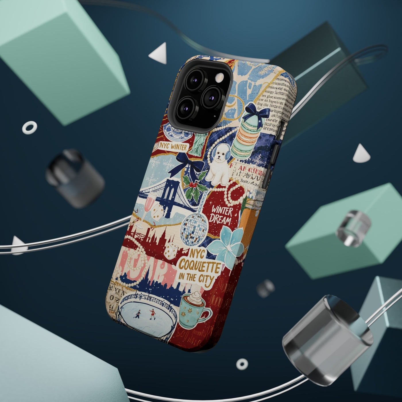 New York Winter Coquette Collage Tough Magsafe Cute Phone Cases for Iphone | iPhone 17 Pro Max Case, Iphone 16, Iphone 15 14 13 12 11 10 9