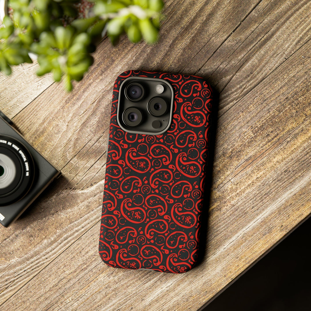 Cute IPhone Case | iPhone 15 Case | iPhone 15 Pro Max Case, Iphone 14 Case, Iphone 14 Pro Max Case IPhone Case for Art Lovers, Paisley Red - Studio40ParkLane