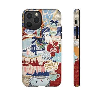 New York Winter Coquette Collage Tough Premium Phone Case - For iPhone 17 Pro Max iPhone 16 Pro iPhone 15 Iphone 14 Plus 13 Pro 12 11 10 XR