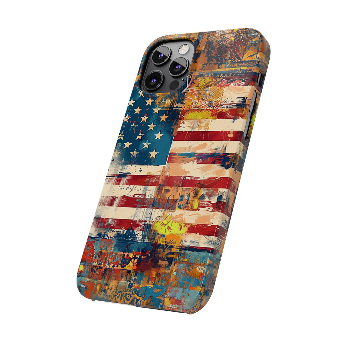 Slim Cute Phone Cases for Iphone | iPhone 15 Case | iPhone 15 Pro Max Case, Iphone 14, Iphone 14 Pro Max, Iphone 13, US Flag Abstract - Studio40ParkLane