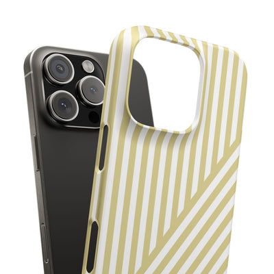Aesthetic Yellow Beige Stripes Cute Phone Case Sleek Snap - For iPhone 17 Pro Max iPhone 16 Pro iPhone 15 Iphone 14 Plus 13 Pro 12 11 10 Gift