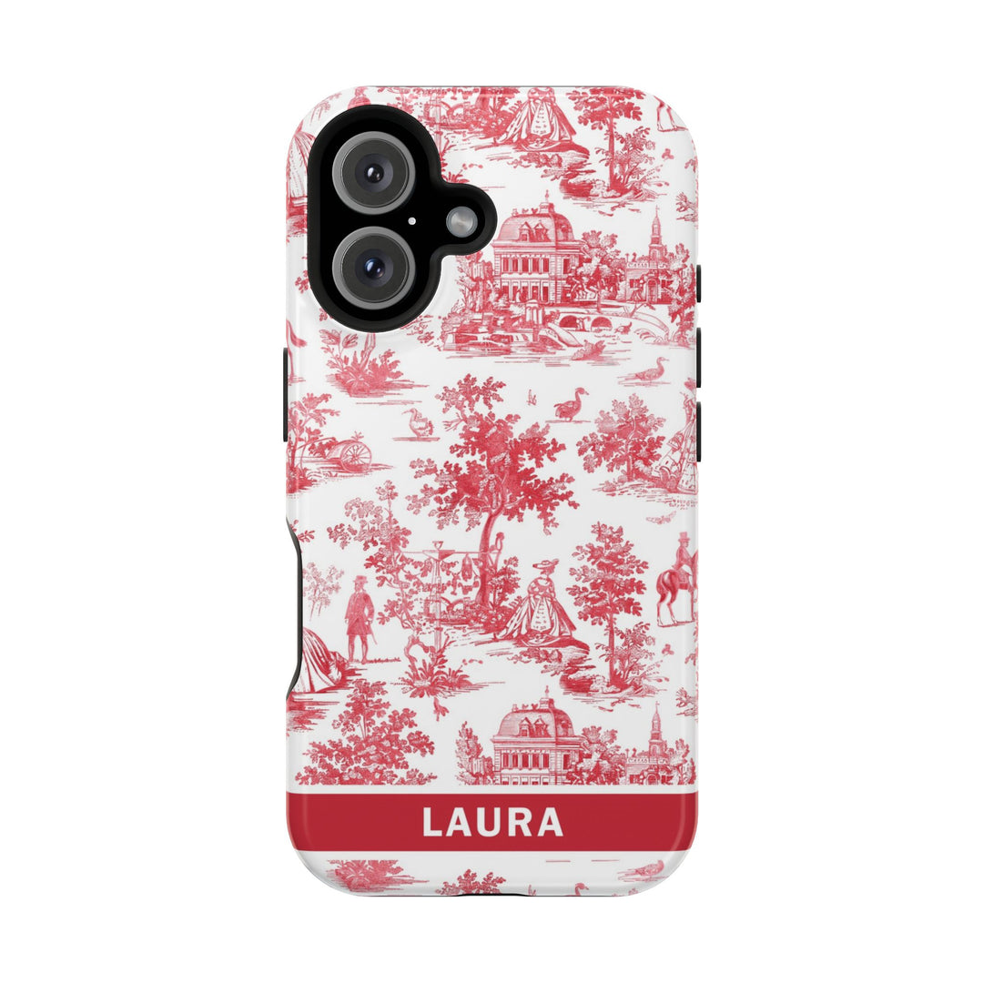 Magsafe French Toile Personalized Initial Custom Gift for Her Cute Phone Cases for Iphone 16 Pro Max | iPhone 15 Case | iPhone 15 Pro Max Case, Iphone 14, 13, 12, 11, 10, 8, 7 - Studio40ParkLane