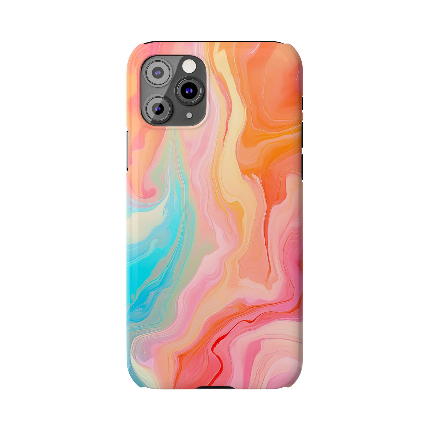 Slim Blue Pink Orange Marbled Cute Phone Cases for Iphone 16 Pro Max | iPhone 15 Case | iPhone 15 Pro Max Case, Iphone 14, Iphone 14 Pro Max, Iphone 13 12 11 8 7