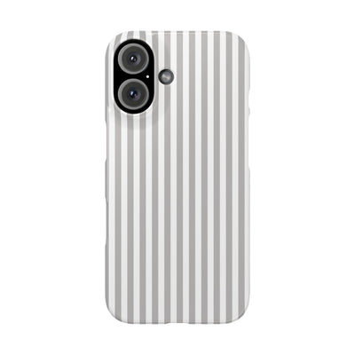 Slim Light Grey Striped Cute Phone Case for Iphone 16 - | iPhone 15 Pro Max Case | iPhone 14 Case Iphone 13 12 11 10 9 8 7 Gift for Her - Studio40ParkLane