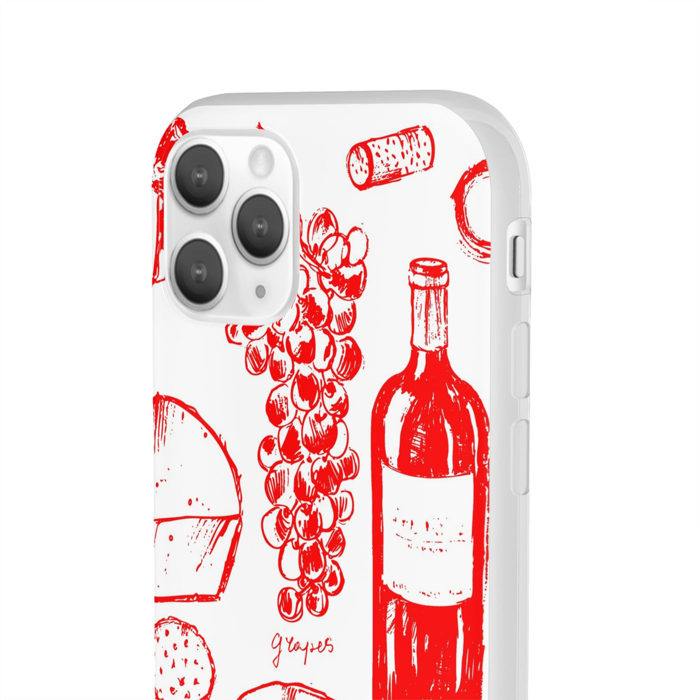 Cute Flexi Phone Cases, French Food Wine Red, Compatible with Samsung Galaxy S23, Samsung S22, Samsung S21, Samsung S20, Galaxy S20 Ultra