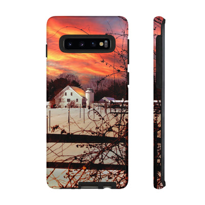 Impact Resistant, Winter Sunset Cute Phone Cases for Samsung S24, S23, S22, S21, IPhone 15 pro Iphone 14 pro Iphone 13 IPhone 12 Iphone 11