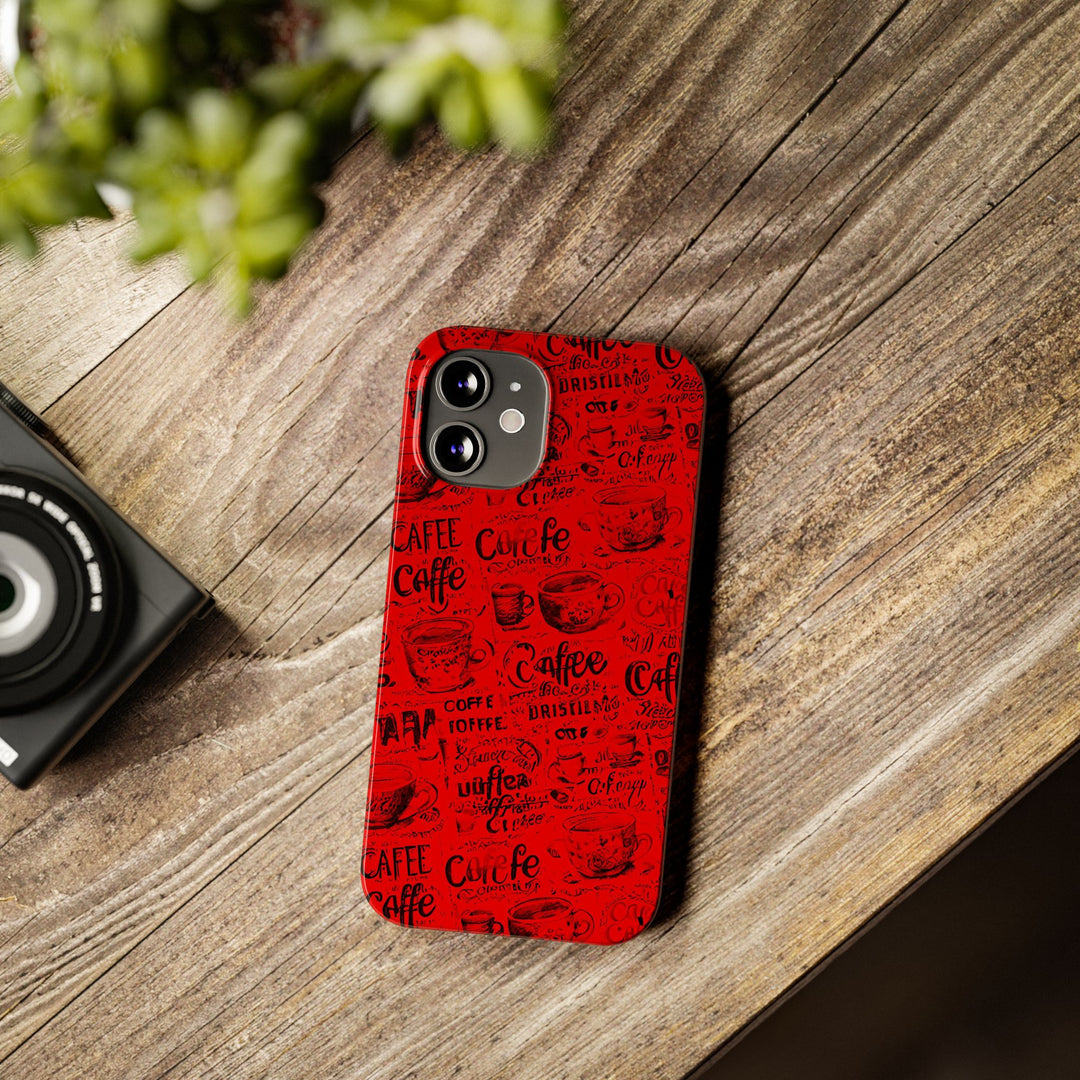 Slim Cute Phone Cases for Iphone - | iPhone 15 Case | iPhone 15 Pro Max Case, Iphone 14 Case, Iphone 14 Pro Max, Iphone 13, Red Black Coffee - Studio40ParkLane