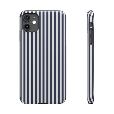 Slim Navy Blue Striped Cute Phone Case for Iphone 16 - | iPhone 15 Pro Max Case | iPhone 14 Case Iphone 13 12 11 10 9 8 7 XS X Gift for Her - Studio40ParkLane