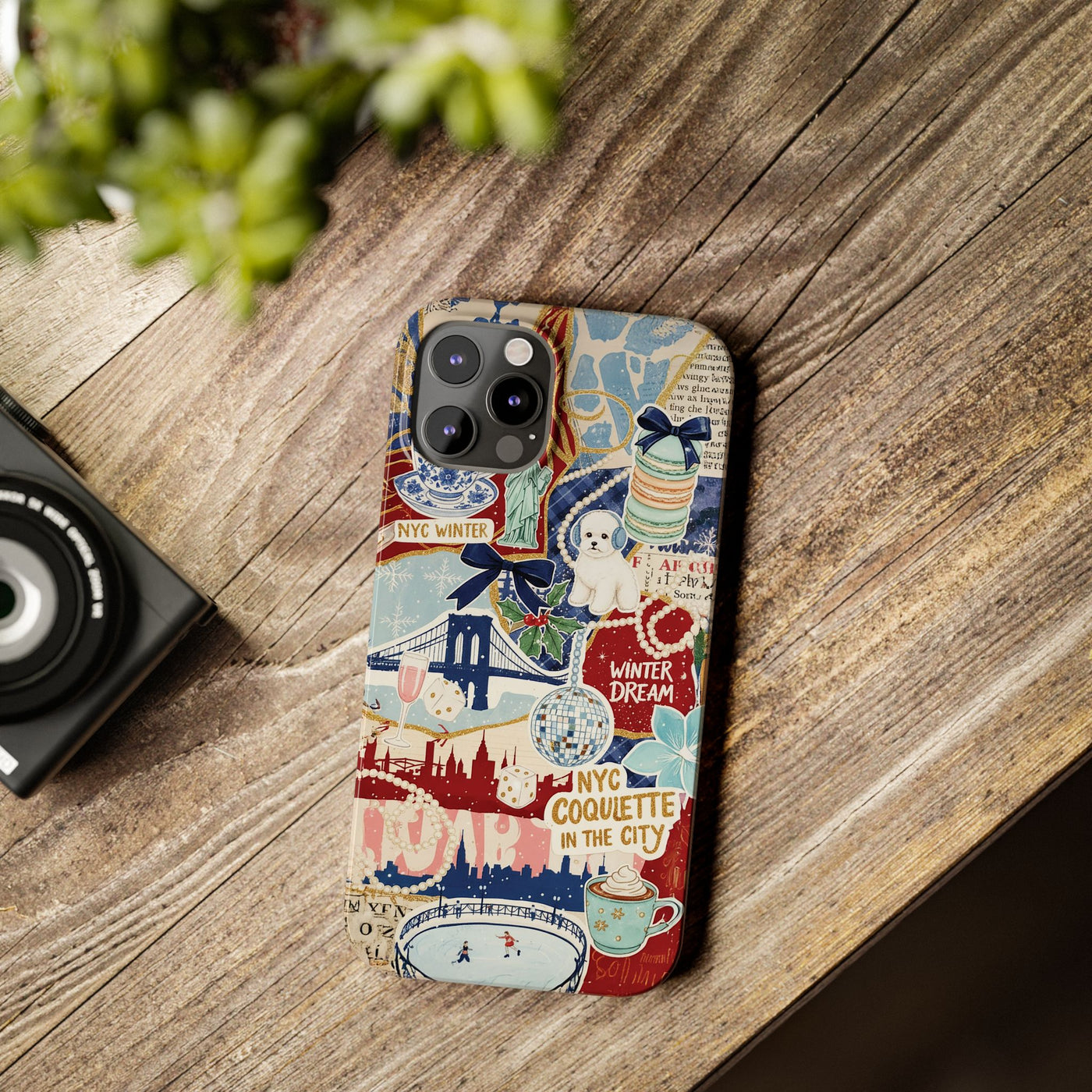 Slim New York Winter Coquette Collage Cute Phone Case for Iphone 16 - | iPhone 15 Pro Max Case | iPhone 14 Case Iphone 13 12 11 10 9 8 7 X - Studio40ParkLane