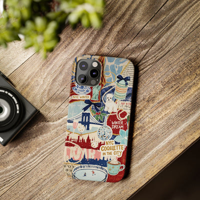 Slim New York Winter Coquette Collage Cute Phone Case for Iphone 16 - | iPhone 15 Pro Max Case | iPhone 14 Case Iphone 13 12 11 10 9 8 7 X - Studio40ParkLane