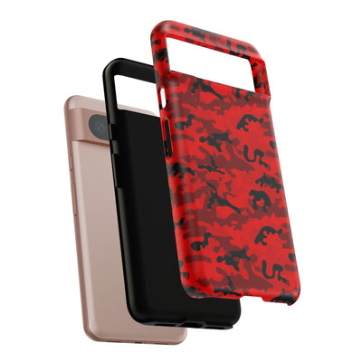 Impact Resistant, Red Camo Camouflage, Cute Phone Cases for Samsung S24, S23, S22, S21, IPhone 15 pro Iphone 14 pro Iphone 13 IPhone 12 Iphone 11