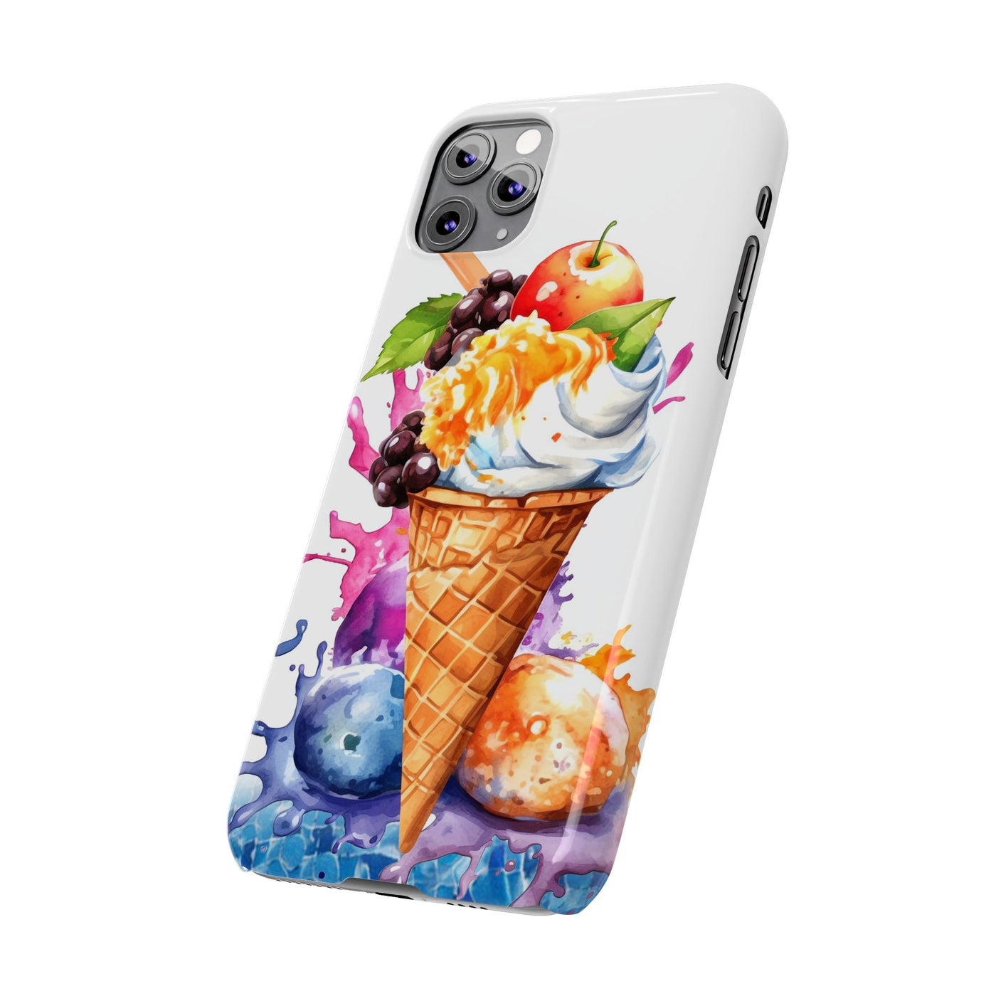 Slim Summer Ice Cream Cone Slim Cute Phone Cases for Iphone  | iPhone 15 Case | iPhone 15 Pro Max Case, Iphone 14, Iphone 14 Pro Max, Iphone 13