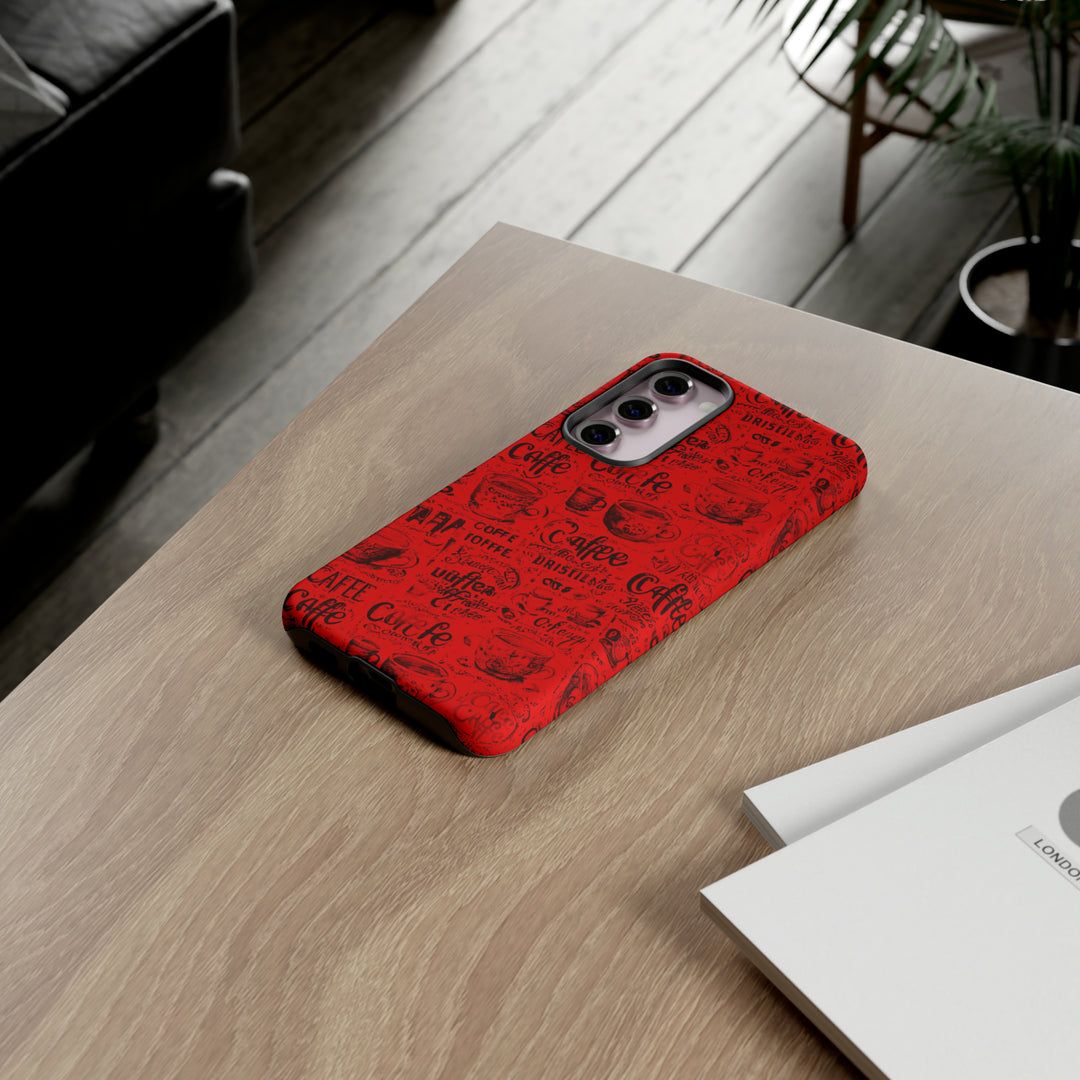 Cute Samsung Phone Case | Aesthetic Samsung Phone Case | Galaxy S23, S22, S21, S20 | Red Black Coffee, Protective Phone Case - Studio40ParkLane